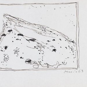 1963: Cortina | Tusche auf Papier (13,4 x 20,9 cm)