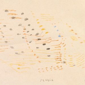 1957: Dalmatinische Landschaft| Pastell-Buntstifte auf Papier (14,4 x 21,1 cm)