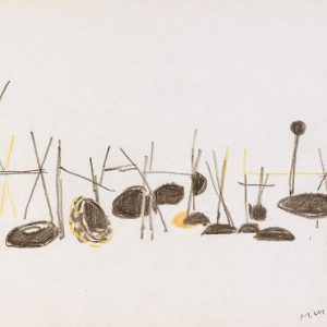 1956: Nasse a Chioggia | Buntstifte auf Papier (20,9 x 27,3 cm)