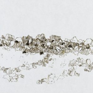 1979: Felslandschaft | Tusche auf Papier (19,8 x 29,5 cm)