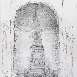 1984: Interieur einer Kathedrale | Bleistift auf Papier (20,9 x 14,8 cm)