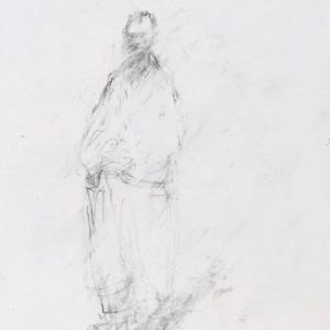 1989: Selbstporträt | Bleistift auf Papier (20 x 17,5 cm)