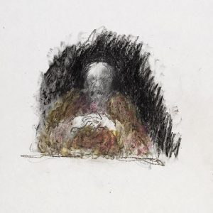 1990: Selbstporträt | Ölpastell auf Papier (37,4 x 31 cm)
