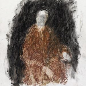 1990: Selbstporträt | Ölpastell auf Papier (37,4 x 31 cm)