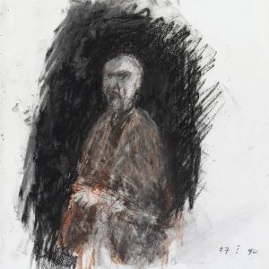 1990: Selbstporträt | Ölpastell auf Papier (36,5 x 31,1 cm)