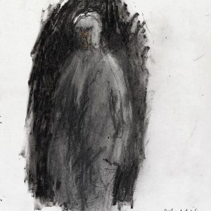 1990: Selbstporträt | Ölpastell auf Papier (40,7 x 26,1 cm)