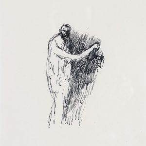 1993: Selbstporträt | Tusche auf Papier (37,3 x 31 cm)