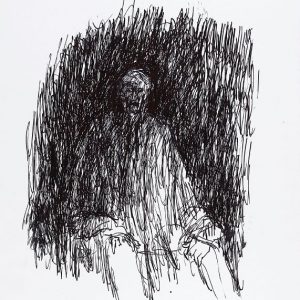 1994: Selbstporträt | Tusche auf Papier (47,9 x 35,9 cm)