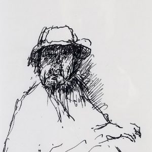1994: Selbstporträt | Tusche auf Papier (29,5 x 19,8 cm)