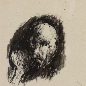 1996: Selbstporträt | Tusche auf Papier (37,5 x 31,5 cm)