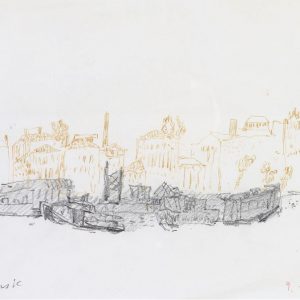 1980: Canale della Giudecca | Bleistift und Buntstifte auf Papier (21,1 x 29,7 cm)