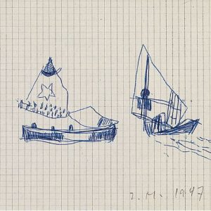 1947: Venezia | Kugelschreiber auf kariertem Papier (13,8 x 18,8 cm)