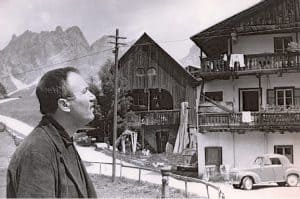 Zoran Music in Cortina d‘Ampezzo in den Dolomiten, circa 1965.